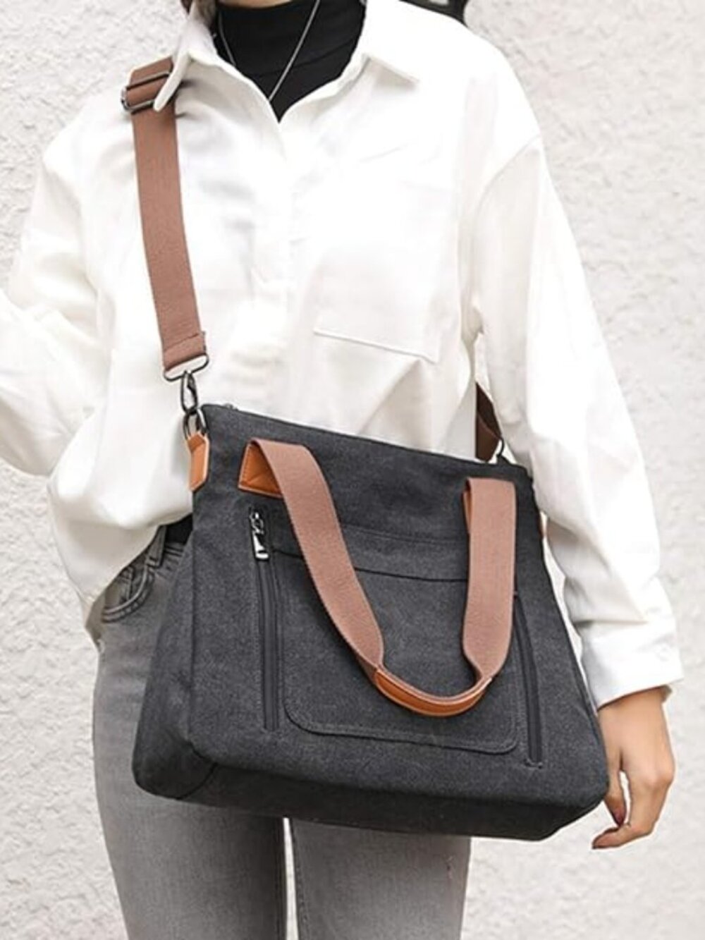 Gray Women's Canvas Tote Bag